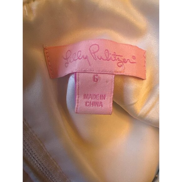 Lilly Pulitzer Womens Cap Sleeve Shift Dress Size 6 Blue & White Pattern Polyest - Picture 4 of 5